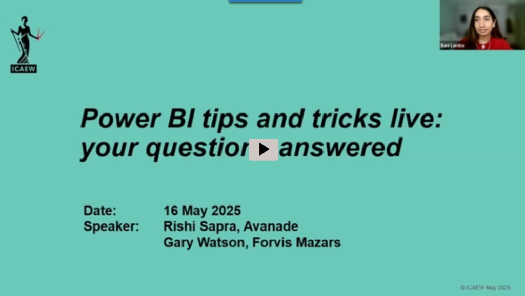 ICAEW Power BI Tips & Tricks Live: your questions answered